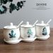 4-Piece Nordic Style Ceramic Seasoning Jar Set, Airtight Kitchen Spice Storage Canisters For Salt, Sugar And Condiments_maomaolike.com