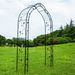 Metal Garden Arch Garden Arbor Trellis Climbing Plants Support Rose Arch Black_maomaolike.com