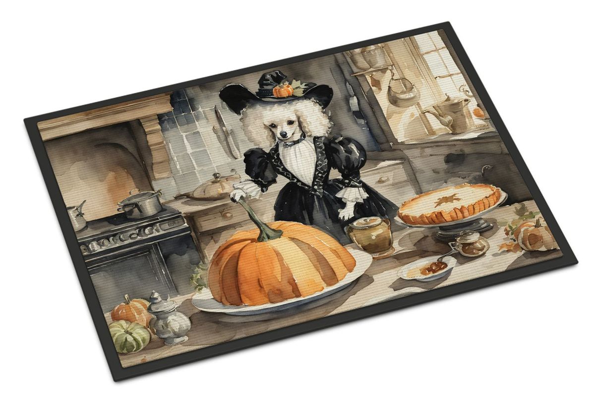 Poodle Fall Kitchen Pumpkins Doormat Front Door Mat Indoor Outdoor Rugs For Entryway, Non Slip Washable Low Pile, 24H X 36W_maomaolike.com