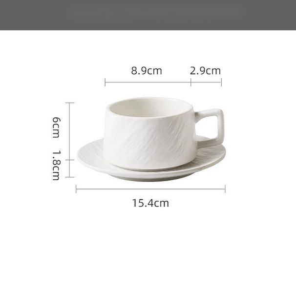 Minimalist Solid Color Ceramic Coffee And Saucer Set Afternoon Tea Water Breakfast Milk Spoon Cup Holder Light Luxury_maomaolike.com