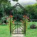 Metal Garden Arch With Gate W58.07*H97.24 Climbing Plants Support Rose Arch Outdoor Black_maomaolike.com