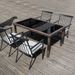 Set Of 4 Outdoor Patio Chairs, Integrated Stackable Wrought Iron Furniture Dining Chairs With Arms And Cushions, Indoor Outdoor Chairs For Porch, Yard, Lawn, Garden - Black_maomaolike.com