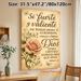 Spanish Religious Scripture Painting Poster, Vintage Rustic Style Poster, With Soft Pink Rose, Delicate Butterflies & Inspirational Verse, Ideal For_maomaolike.com