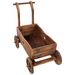 Wooden Wagon Planter Box, Mobile Garden Planter With 4 Wheels, Handle, Drain Hole, Decorative Flower Planter For Indoor & Outdoor Decor, Wooden Flower Cart For Patio, Garden, Balcony, Brown_maomaolike.com