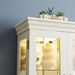 Lighted Glass Curio Display Cabinet,Display Cabinet,Glass Storage Cabinet Glass Wine Cabinet Wood Frame Toy Display For Living Room, Kitchen, Pantry Light Bulb Included Antique White_maomaolike.com
