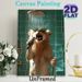 Shower-singing Lion Painting Poster, Whimsical Anthropomorphic Lion Poster, Funny Design Of Lion With Sunglasses Singing Under Shower, Brings Playful_maomaolike.com