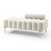 53.2"Width Modern End Of Bed Bench Sherpa Fabric Upholstered 2 Seater Sofa Couch Entryway Ottoman Bench Fuzzy Sofa Stool Footrest Window Bench With Gold Metal Legs For Bedroom Living Room,BEIGE_maomaolike.com