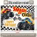 Monster Truck Birthday Party Banner - 2D Flat Polyester Backdrop With Checkered Flag Design, Wall Hanging Photo Props, Party Decor_maomaolike.com