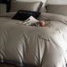 High-End Tencel Cotton Brushed Four-Piece Set Solid Color Simple Embroidery Color-Block Duvet Cover Bed Sheet Thickened Soft Beddi_maomaolike.com