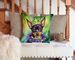 Miniature Pinscher King Of Mardi Gras Throw Pillow Machine Washable, Indoor Outdoor Decorative Pillow For Couch, Bed Or Patio, 14Hx14W_maomaolike.com