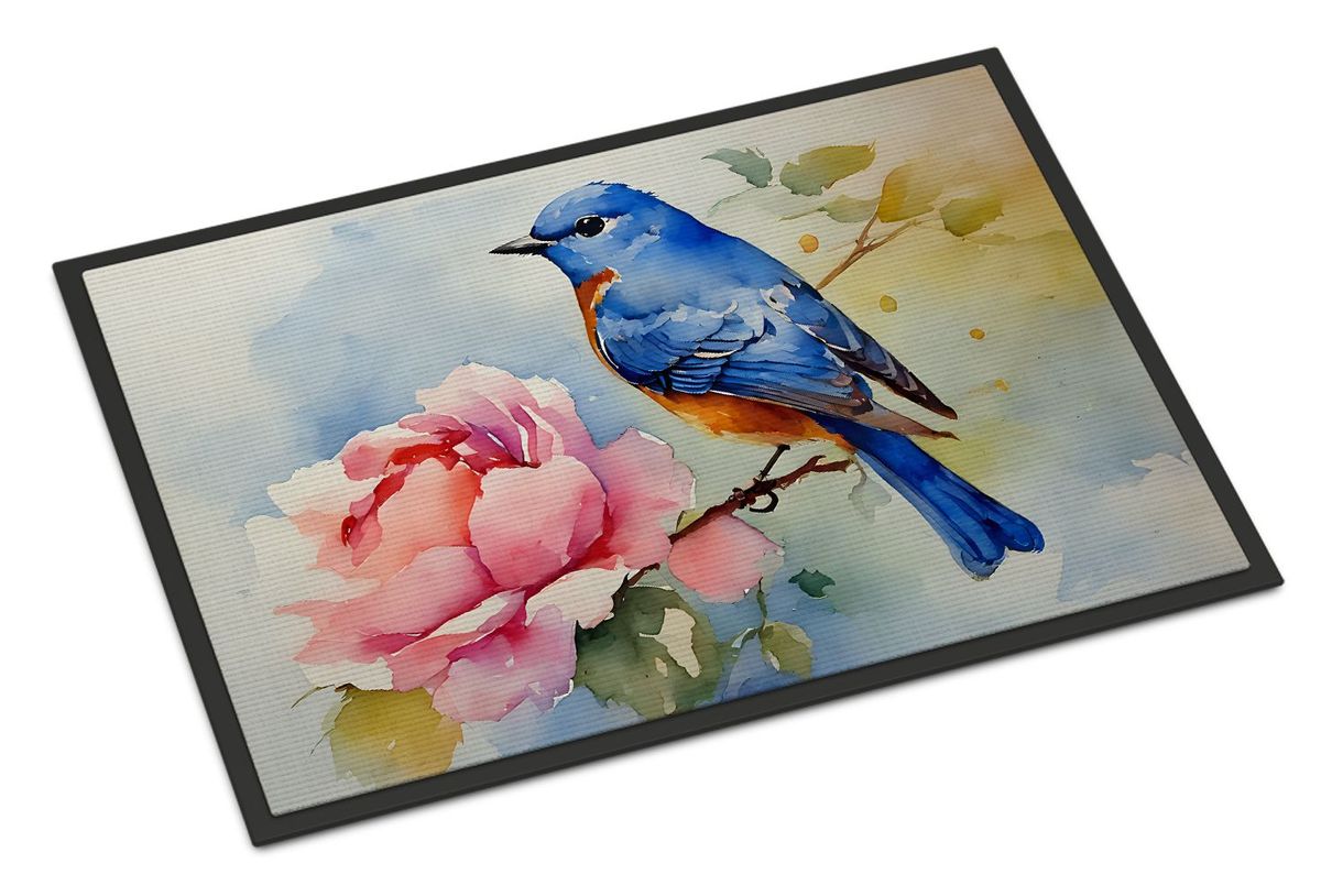 Bluebird Doormat Front Door Mat Indoor Outdoor Rugs For Entryway, Non Slip Washable Low Pile, 24H X 36W_maomaolike.com