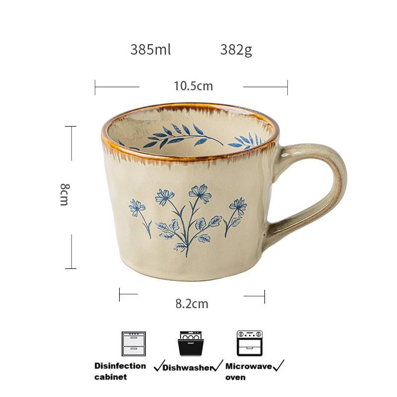 Creative Retro Hand-painted Mug Ceramic Cup Home Coffee Cup_maomaolike.com