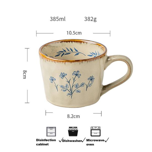Creative Retro Hand-painted Mug Ceramic Cup Home Coffee Cup_maomaolike.com