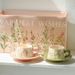 New Original Pink/green Ceramic Coffee Cup And Plate Combination With Fresh Hand-painted Style Cup And Plate Cover_maomaolike.com