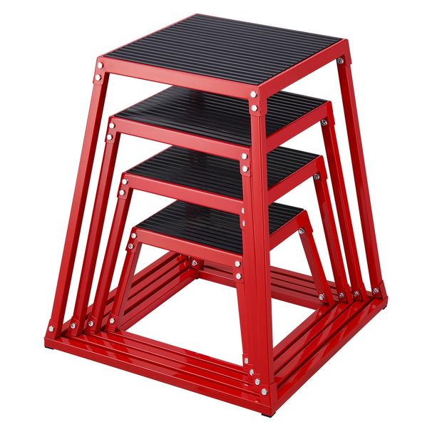 Plyometric Jump Boxes, 12/18/24/30 Inch Plyo Box, Platform And Jumping Agility Box, Anti-Slip Fitness Exercise Step Up Box Set For Home Gym Training, Conditioning Strength Training, Red_maomaolike.com