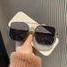 Unisex Women's sunglasses Trendy square frame large frame sunglasses women's UV protection face small makeup glasses_maomaolike.com
