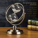 Luxury High-End Metal Globe Hourglass 3D Desktop Ornament For Living Room Wine Cabinet Office Home Decoration_maomaolike.com