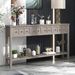 Rustic Entryway Console Table,60" Long Sofa Table With Two Different Size Drawers And Bottom Shelf For Storage_maomaolike.com