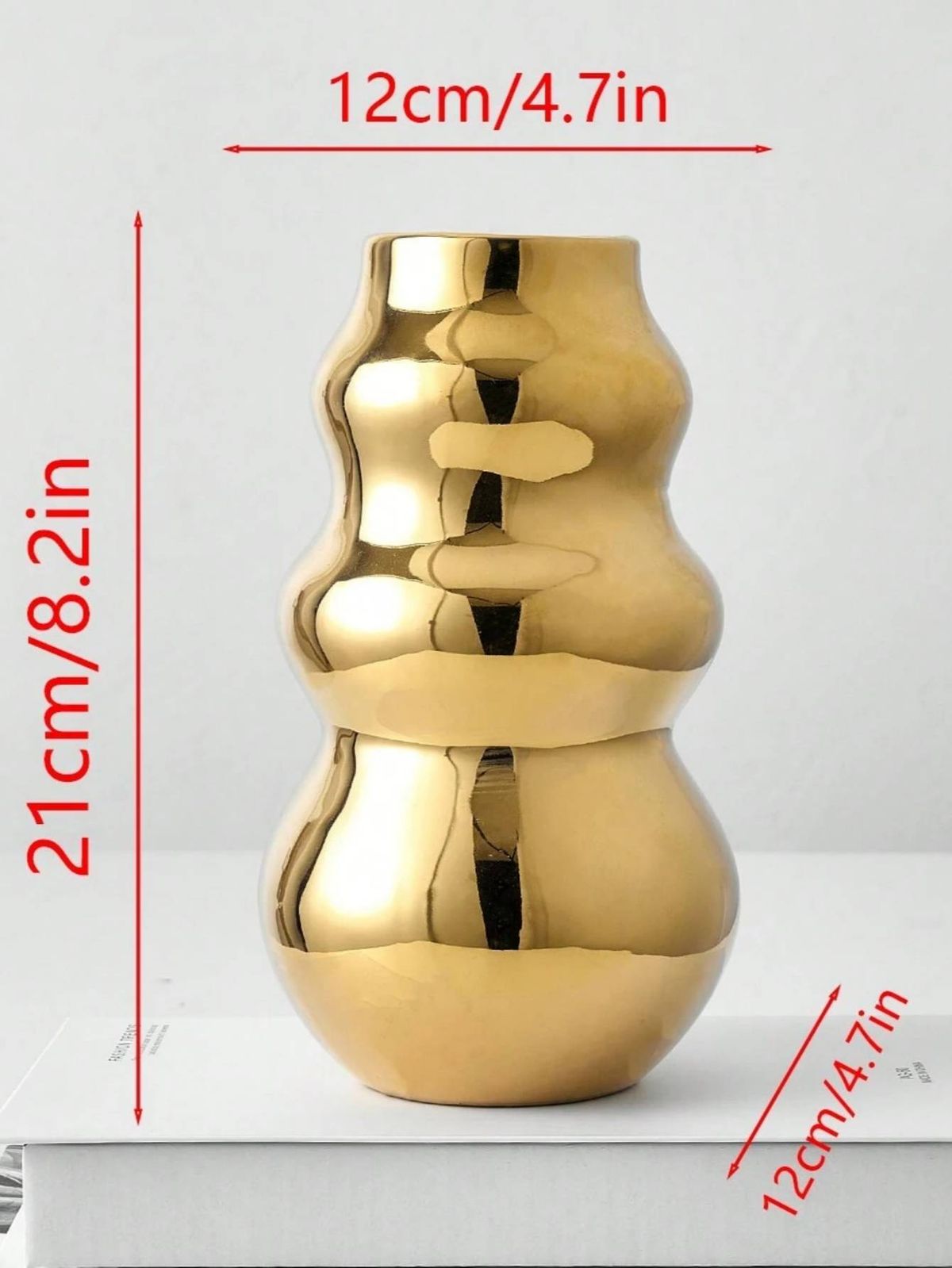 Modern Minimalist Creative Gold-plated Ceramic Vase, Living Room Desktop Flower Arrangement Vase, Room Decoration Ornament_maomaolike.com