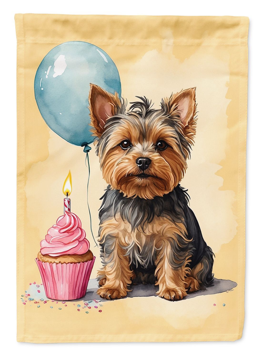 Yorkshire Terrier Happy Birthday Garden Flag Mailbox Flag Decorative Yard Flag Banner Outside Patio Artwork Yard Flower Beds, Garden Size, Multicolor_maomaolike.com