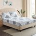 Grey White Floral Paisley Polyester 3D Printed Fitted Bed Sheet Set With Elastic Edges For Twin, Full, Queen, King Size_maomaolike.com