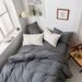 Wholesale Retro Linen Button Pure Four-Piece Nordic Style Apartment Homestay Full Yarn-Dyed Washed Cotton 4-Piece Set_maomaolike.com