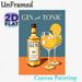 Gin And Tonic Themed Painting Poster, Vibrant Retro Cocktail Illustration Poster, Elegant Wall Decor Ideal For Bars, Dining Rooms And Home_maomaolike.com