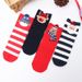 Christmas sock 4 pairs/set Cotton ladies cartoon cute Moose Christmas socks Medium stereo ears Christmas socks big red socks_maomaolike.com