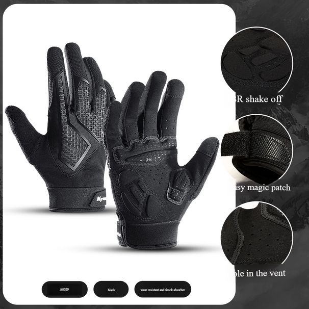Outdoor sports cycling anti-slip shock absorbing gloves Men's breathable touch screen cycling gloves_maomaolike.com
