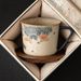 Coffee Cup With Gold Embroidered Ball Flower Latte Latte, Home Use_maomaolike.com