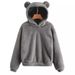 Women's Clothing autumn and winter new fluffy rabbit ears hooded warm sweater sweater_maomaolike.com