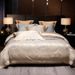 Nordic Style High-End Light Luxury 140S Pure Cotton Four-Piece Set Simple Color-Dyed Jacquard Duvet Cover Bed Sheet Bedding_maomaolike.com