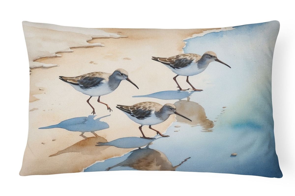 Birds, Birds, Birds Throw Pillow Throw Pillow For Indoor Couch Bed Outdoor Patio Washable, Sandpipers 7527,12Hx16W_maomaolike.com