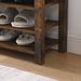 A Height-adjustable Long Shoe-changing Bench,made Of Natural Rubberwood,comes With A Comfortable Seat,concealed Storage Space And Large Storage Compartments, Featuring Charcoal-grained Wood ,Vintage_maomaolike.com