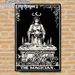The Magician Tarot Painting Poster, Monochrome Gothic Style Poster, Mysterious Occult-inspired Design With Crystal Ball, Candles And Spellbook_maomaolike.com