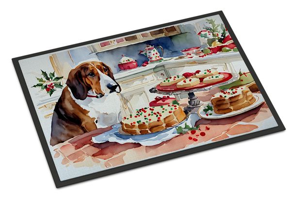 Basset Hound Christmas Cookies Doormat Front Door Mat Indoor Outdoor Rugs For Entryway, Non Slip Washable Low Pile, 24H X 36W_maomaolike.com