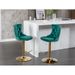 Golden Swivel Velvet Barstools Adjusatble Seat Height From 25-33 Inch Green,Set Of 2_maomaolike.com