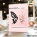 Butterfly & Floral Themed Inspirational Painting Poster, Soft Pink-toned Half Butterfly Silhouette With Blooming Flowers Poster, Gentle Motivational_maomaolike.com