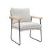 Modern Accent Chair, Comfy Chair With Removable Cushion, Vanity Chair With Wood Armrests For Living Room, Bedroom, White_maomaolike.com
