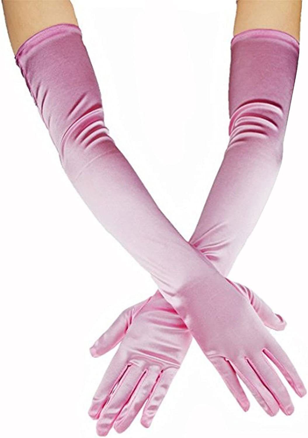Unisex Satin gloves, long dress satin gloves, wedding performance ball gloves clothing accessories, dance gloves_maomaolike.com