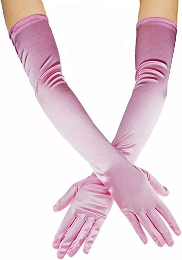 Unisex Satin gloves, long dress satin gloves, wedding performance ball gloves clothing accessories, dance gloves_maomaolike.com