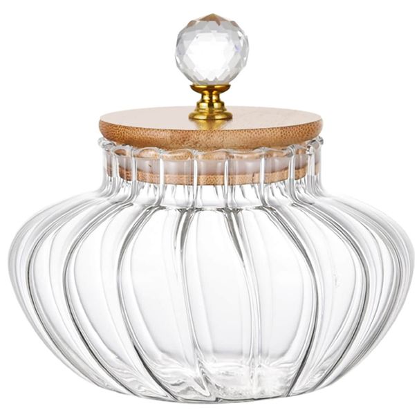 1 PCS High Borosilicate Stripe Sealed Jar, Kitchen Storage Jar, Coffee Can, Coffee Storage Container_maomaolike.com