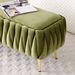 Oval Storage Bench With Gold Legs,Velvet Fabric ,Woven,Upholstered Ottoman Storage Benches For Bedroom End Of Bed,Sherpa Fabric Bench For Living Room,Dining Room,Entryway,Bed Side,Olive Green_maomaolike.com