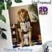 Anthropomorphic Lion Reading Newspaper Painting Poster, Whimsical Humorous Bathroom Scene Poster, Playful Quirky Decor Ideal For Bathroom, Living Room_maomaolike.com