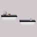 Floating Shelves 18.11" Wall Mounted Wood Shelves For Bathroom, Bedroom, Living Room, Kitchen, Hanging Shelf For Books/Storage/Decor With Invisible Brackets, Built-in LED Lighting, Black_maomaolike.com