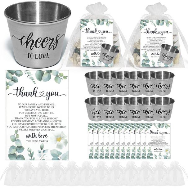 Festive & Party Supplies Wedding Banquet Gift Stainless Steel Small Wine Glass Set Bridal Shower Engagement Party Party Gift_maomaolike.com