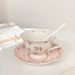 Pink Ceramic Mug With Saucer Set For Teen Girls_maomaolike.com