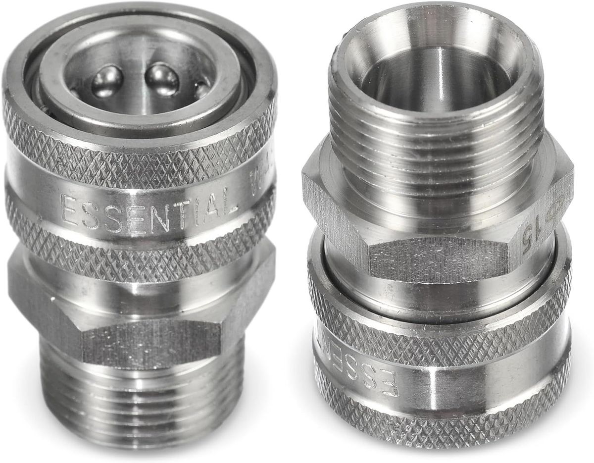 ESSENTIAL WASHER M22 To 3/8 Quick Connect | 5000 PSI Pressure Washer Quick Connect | M22 15mm Quick Connect_maomaolike.com