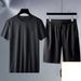 Men's Clothing Ice silk sports suit two piece summer new men's casual suit brand quick drying basketball running suit men's clothing_maomaolike.com