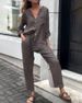 Women's 2-piece Oversized Cotton And Linen Shirt Set, High Waisted Loose Pants Set_maomaolike.com
